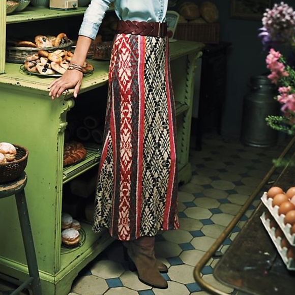 Anthropologie Dresses & Skirts - Vanessa Virginia Fairisle Sweater Skirt - Sz L